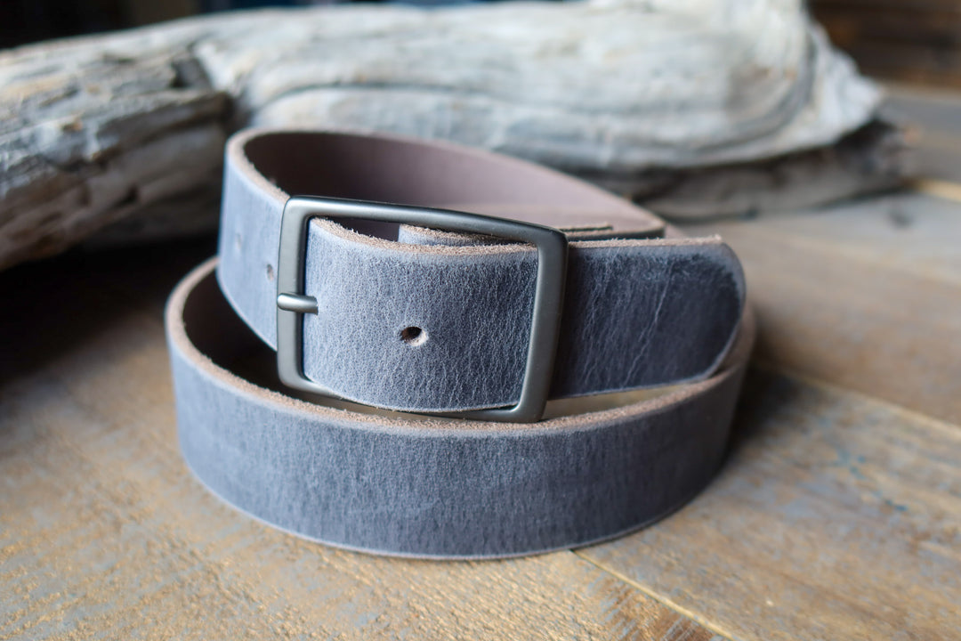 STONE GRAY LEATHER BELT – FosterWeld