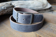 Stone Gray Leather Belt