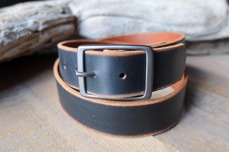 Distressed Black Leather Belt – FosterWeld