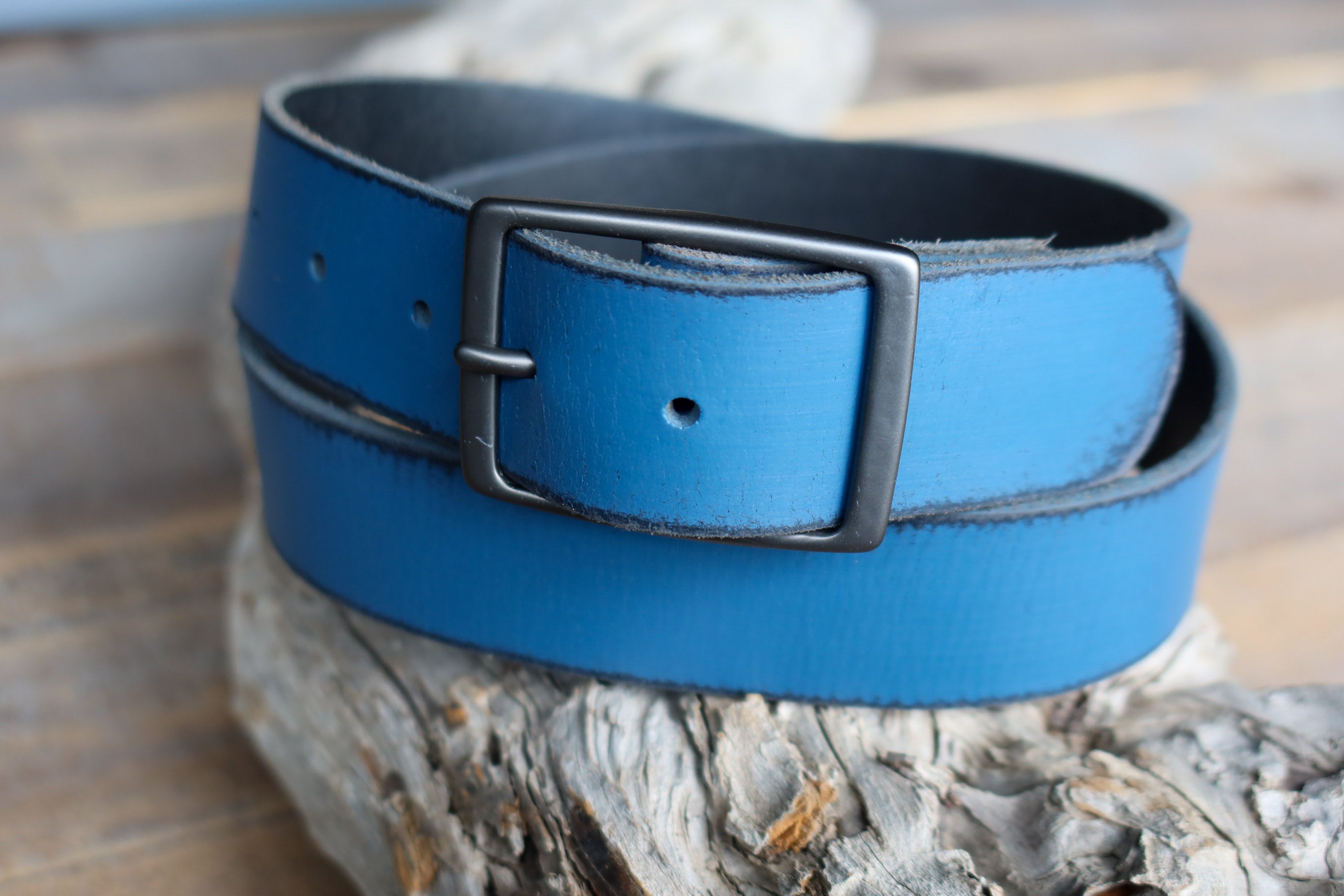 Porter Classic / ポータークラシック | LEATHER BELT - Blue