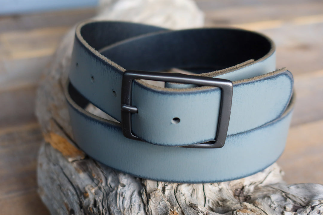 ENOF leather belt シルバー DISTRESSED SLATE LEATHER BELT – FosterWeld
