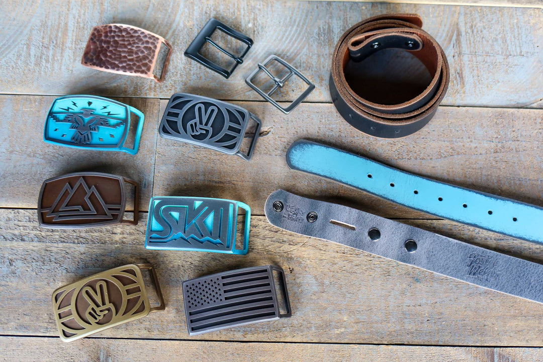 DISTRESSED VERDIGRIS LEATHER BELT – FosterWeld