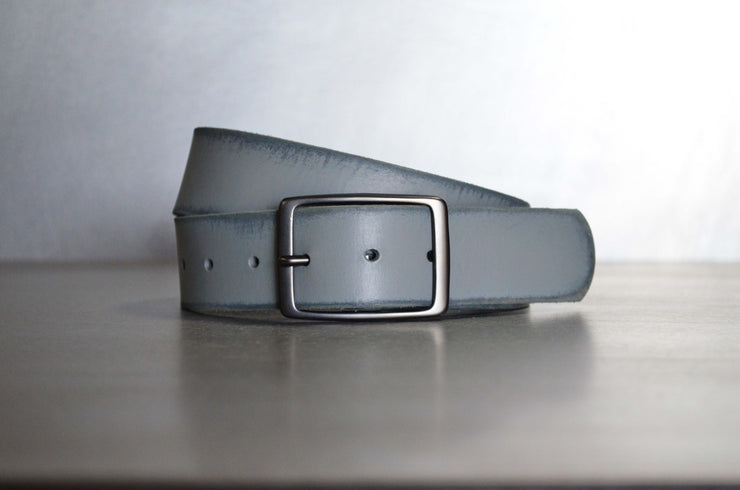 Distressed Slate Leather Belt