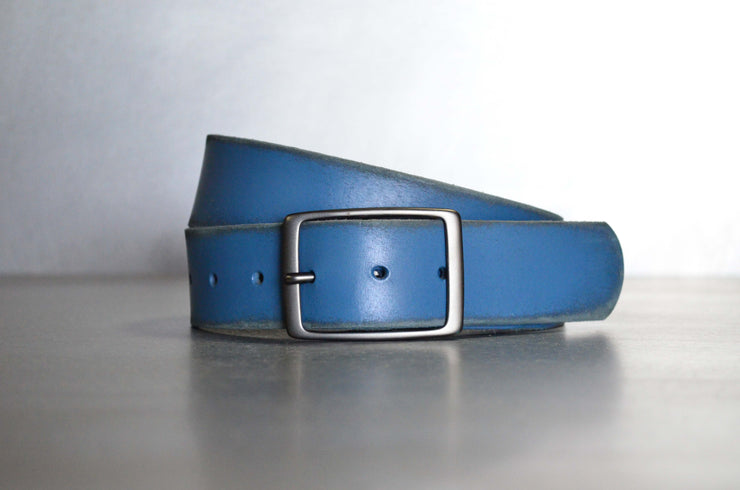 Distressed Petrol Leather Belt