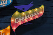 VINTAGE COCKTAILS SIGN - with glass