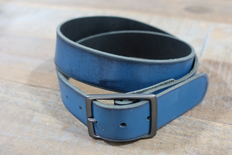 Distressed Petrol Leather Belt