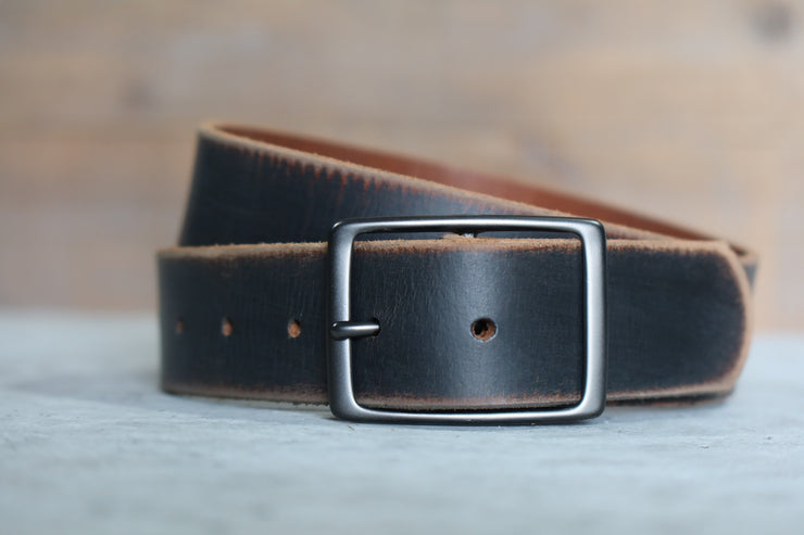 Distressed Black Leather Belt – FosterWeld